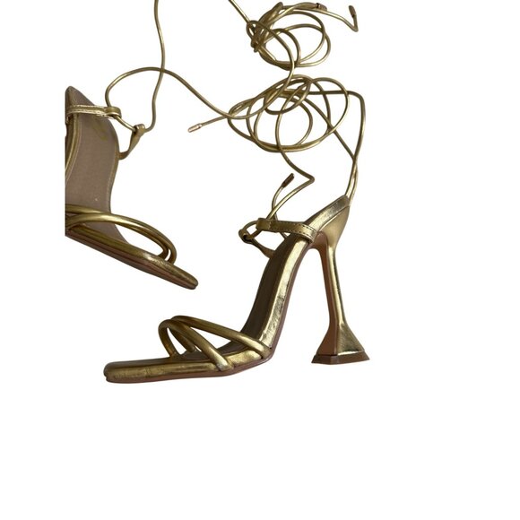 EGO Gold Lace Up Martini Heels Size US 5 / UK 3 - Picture 3 of 9